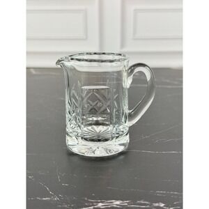 VTG Cut Crystal Miniature 2 3/4" Tall Creamer Pitcher 1 3/4" Wide ~ MINT!